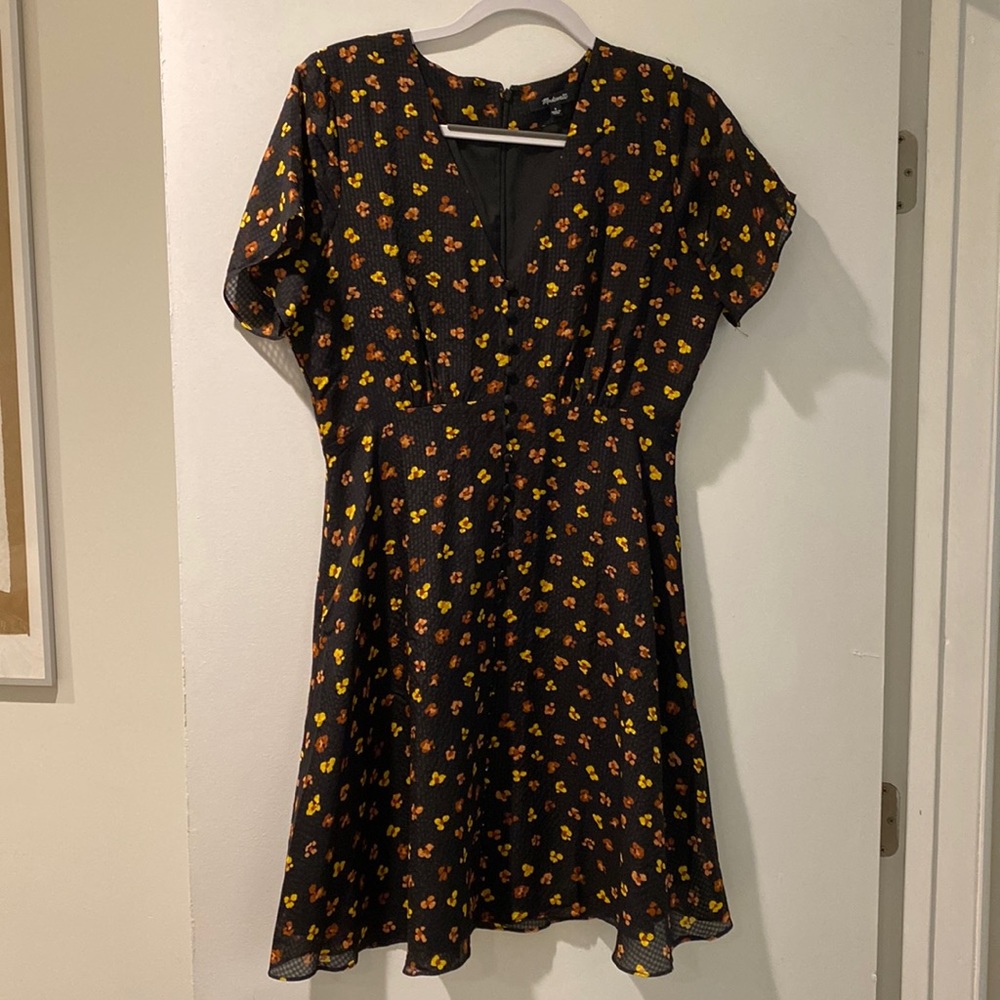 Madewell Floral Button-Front Mini Dress